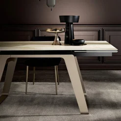 Viadurini Living Ausziehbare Esstische-Ausziehbarer Esstisch aus Glaskeramik und Metall Made in Italy - Ania