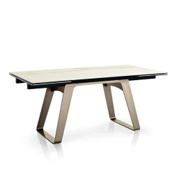 Viadurini Living Ausziehbare Esstische-Ausziehbarer Esstisch aus Glaskeramik und Metall Made in Italy - Ania