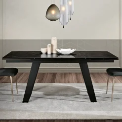 Viadurini Living Ausziehbare Esstische-Ausziehbarer Esstisch aus Glaskeramik und Metall Made in Italy - Ania