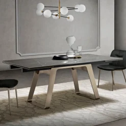 Viadurini Living Ausziehbare Esstische-Ausziehbarer Esstisch aus Glaskeramik und Metall Made in Italy - Ania