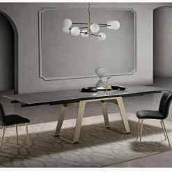 Viadurini Living Ausziehbare Esstische-Ausziehbarer Esstisch aus Glaskeramik und Metall Made in Italy - Ania