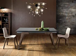 Viadurini Living Ausziehbare Esstische-Ausziehbarer Esstisch aus italienischem Rauchglas, Dimitri