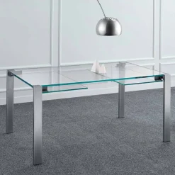 Viadurini Living Esstische Nach Mass|Ausziehbare Esstische-Ausziehbarer Esstisch aus extraleichtem Glas und Metall Made in Italy - Sopot