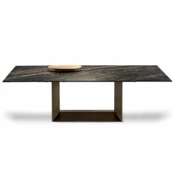 Viadurini Living Esstische Nach Mass|Ausziehbare Esstische-Ausziehbarer Esstisch aus Keramik und Metall Made in Italy - Dunkelbraun