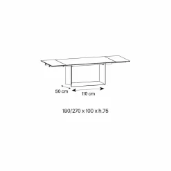 Viadurini Living Esstische Nach Mass|Ausziehbare Esstische-Ausziehbarer Esstisch aus Keramik und Metall Made in Italy - Dunkelbraun