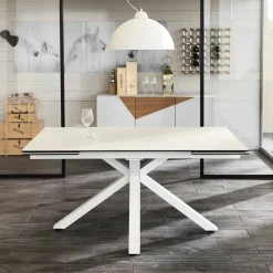 Viadurini Living Ausziehbare Esstische-Ausziehbarer Esstisch aus Glaskeramik, L160 / 240 P90 cm - Bacco