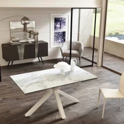 Viadurini Living Ausziehbare Esstische-Ausziehbarer Esstisch aus Glaskeramik, L160 / 240 P90 cm - Bacco