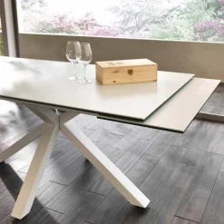 Viadurini Living Ausziehbare Esstische-Ausziehbarer Esstisch aus Glaskeramik, L160 / 240 P90 cm - Bacco