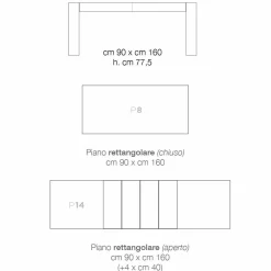 Viadurini Living Ausziehbare Esstische-Ausziehbarer Esstisch aus Melaminholz, hergestellt in Itay, Oky