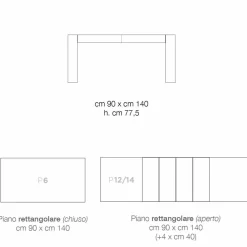 Viadurini Living Ausziehbare Esstische-Ausziehbarer Esstisch aus Melaminholz, hergestellt in Itay, Oky