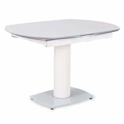 Viadurini Living Ausziehbare Esstische-Ausziehbarer Esstisch aus Glas und Kunstleder, L120 / 180xP90 cm - Lelia