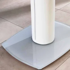 Viadurini Living Ausziehbare Esstische-Ausziehbarer Esstisch aus Glas und Kunstleder, L120 / 180xP90 cm - Lelia