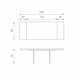 Viadurini Living Ausziehbare Esstische-Ausziehbarer Esstisch aus Eichenholz und Glas - Nico