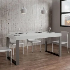 Viadurini Living Ausziehbare Esstische-Ausziehbarer Esstisch aus Melaminholz und Eisen, hergestellt in Italien – Badesi