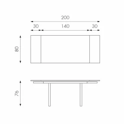 Viadurini Living Ausziehbare Esstische-Ausziehbarer Esstisch aus Glas, L 140 / 200x P 80 cm - Nardo