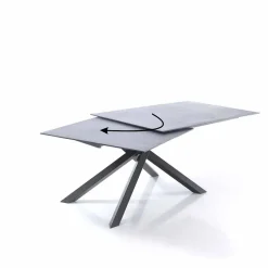 Viadurini Living Ausziehbare Esstische-ausziehbarer Esstisch aus Glas und Metall - Tristano