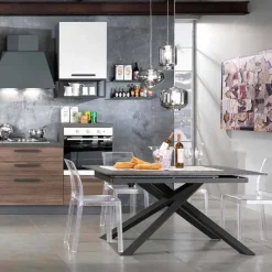 Viadurini Living Ausziehbare Esstische-ausziehbarer Esstisch aus Glas und Metall - Tristano