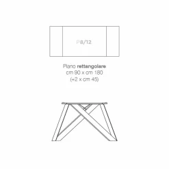 Viadurini Living Ausziehbare Esstische-Ausziehbarer Esstisch aus Glaskeramik made in Italy, Wilmer