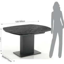 Viadurini Living Ausziehbare Esstische-Ausziehbarer Esstisch bis 180 cm in Keramik und Stahl - Catone