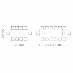 Viadurini Living Ausziehbare Esstische-Ausziehbarer Esstisch bis 300 cm aus Laminat, hergestellt in Italien – Settimmio