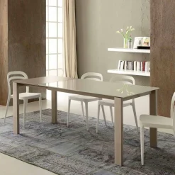 Viadurini Living Ausziehbare Esstische-Ausziehbarer Esstisch Bis zu 204 cm in Made in Italy Crystal - Palladio