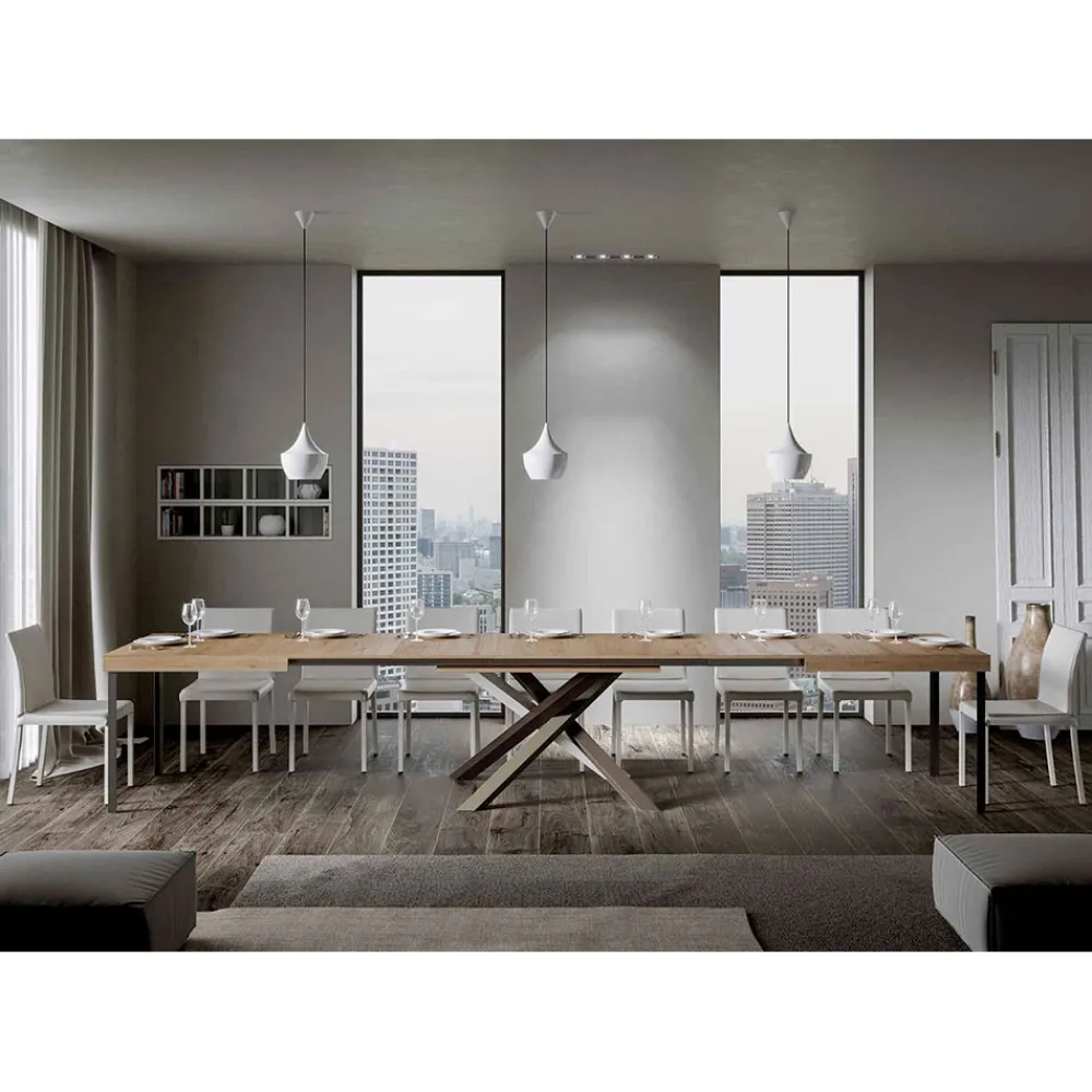Viadurini Living Ausziehbare Esstische-Ausziehbarer Esstisch bis zu 440 cm, Made in Italy Design – Rally