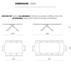 Viadurini Living Ausziehbare Esstische-Ausziehbarer Esstisch bis 300 cm aus Eiche Made in Italy - Antonino