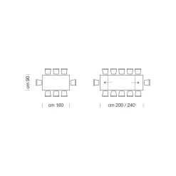 Viadurini Living Ausziehbare Esstische-Ausziehbarer Esstisch bis 300 cm aus furniertem Holz – Settimmio