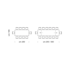 Viadurini Living Ausziehbare Esstische-Ausziehbarer Esstisch bis 300 cm aus furniertem Holz – Settimmio