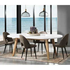 Viadurini Living Esstisch Oval|Ausziehbare Esstische-Ausziehbarer Esstisch bis 300 cm aus Mdf und Massivholz - Fedora