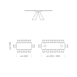 Viadurini Living Ausziehbare Esstische-Ausziehbarer Esstisch bis 300 cm in Fenix Made in Italy – Dalmatiner