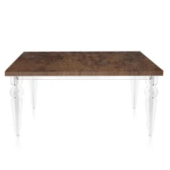 Viadurini Living Ausziehbare Esstische-Ausziehbarer Esstisch bis 255 cm aus Plexiglas und Holz Made in Italy - Francoise