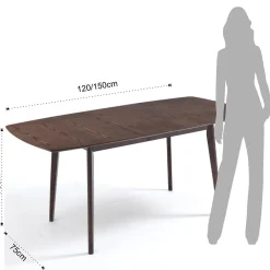 Viadurini Living Ausziehbare Esstische-Ausziehbarer Esstisch Bis zu 150 cm aus Mdf und Massivholz - Decio