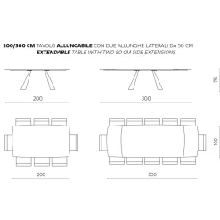 Viadurini Living Ausziehbare Esstische-Ausziehbarer Esstisch bis 300 cm aus Holz Made in Italy - Paolito