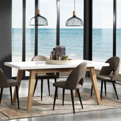 Viadurini Living Ausziehbare Esstische-Ausziehbarer Esstisch Bis zu 270 cm aus weiß lackiertem Mdf - Fedora