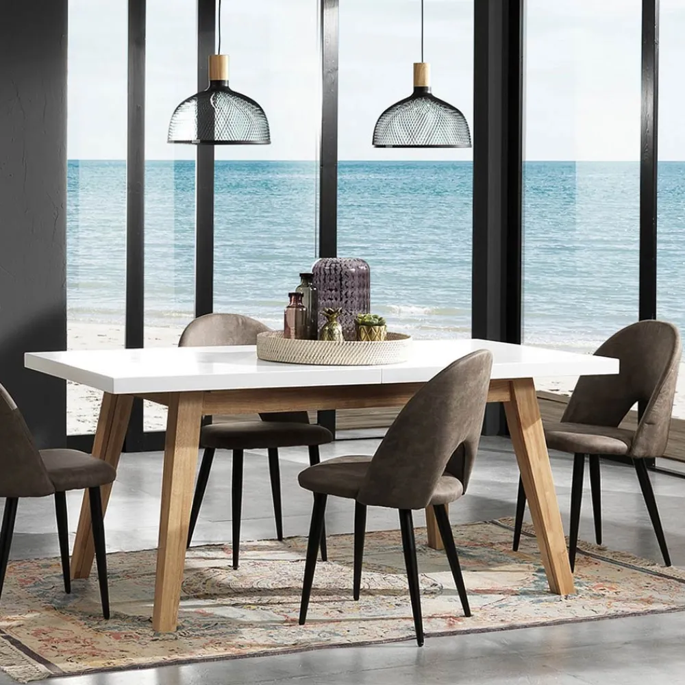 Viadurini Living Ausziehbare Esstische-Ausziehbarer Esstisch Bis zu 270 cm aus weiß lackiertem Mdf - Fedora