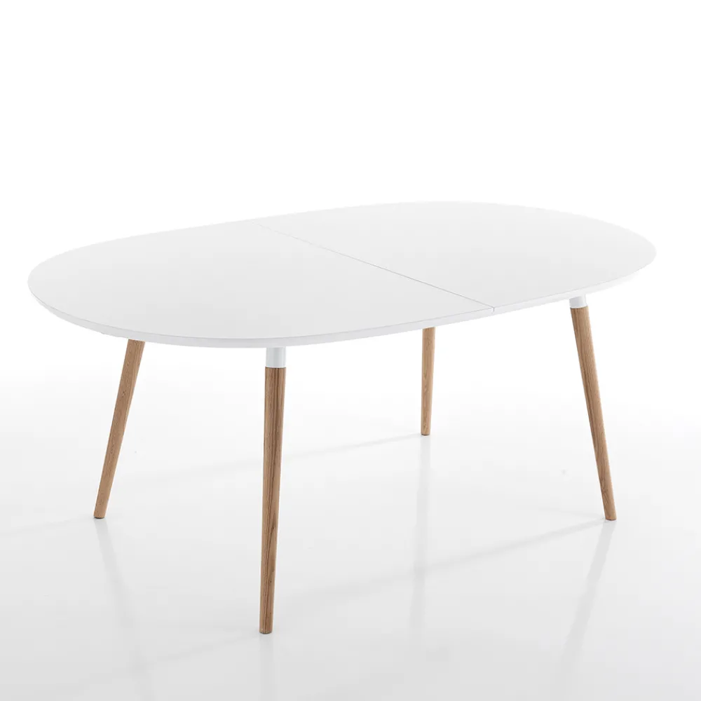 Viadurini Living Esstisch Oval|Ausziehbare Esstische-Ausziehbarer Esstisch bis 270 cm in Mdf und Massivholz - Maurizio