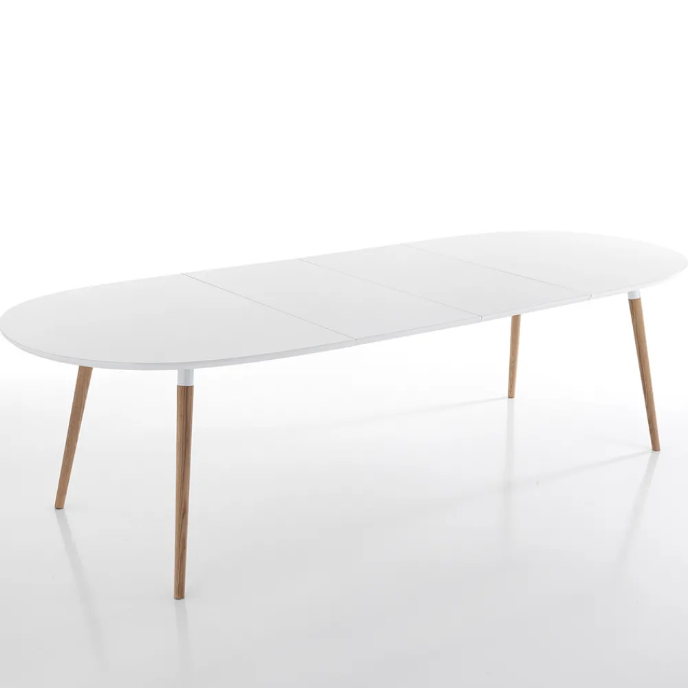 Viadurini Living Esstisch Oval|Ausziehbare Esstische-Ausziehbarer Esstisch bis 270 cm in Mdf und Massivholz - Maurizio