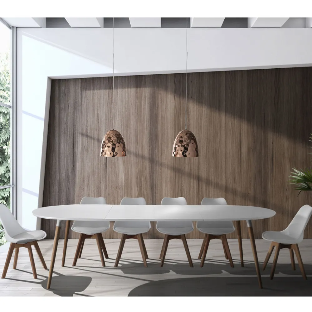 Viadurini Living Esstisch Oval|Ausziehbare Esstische-Ausziehbarer Esstisch bis 270 cm in Mdf und Massivholz - Maurizio