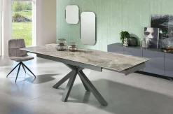 Viadurini Living Ausziehbare Esstische-Ausziehbarer Esstisch Bis zu 240 cm in Metall und Keramik - Laryssa