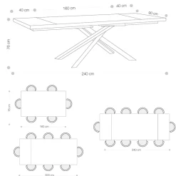 Viadurini Living Ausziehbare Esstische-Ausziehbarer Esstisch bis 240 cm aus Eichenholz Made in Italy - Persico