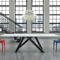 Viadurini Living Ausziehbare Esstische-Ausziehbarer Esstisch bis 278 cm aus Glas, hergestellt in Italien – Settimmio