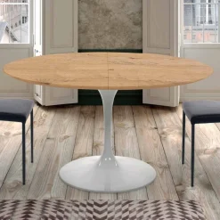 Viadurini Living Runde Tische|Ausziehbare Esstische-Ausziehbarer Esstisch bis 170 cm aus Holz, hergestellt in Italien – Dollars