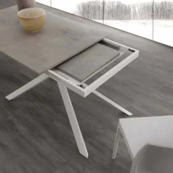 Viadurini Ausziehbare Esstische-Ausziehbarer Esstisch bis 190 cm aus Holz mit einer Kreuzstruktur Lecce