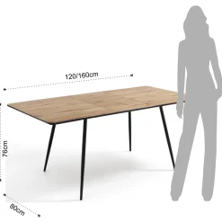 Viadurini Living Ausziehbare Esstische-Ausziehbarer Esstisch Bis zu 160 cm aus Mdf und schwarzem Metall - Crumiro