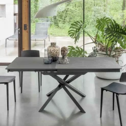 Viadurini Living Ausziehbare Esstische-Ausziehbarer Esstisch mit Metallrahmen Made in Italy - Elastic