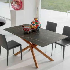 Viadurini Living Ausziehbare Esstische-Ausziehbarer Esstisch mit Metallrahmen Made in Italy - Elastic