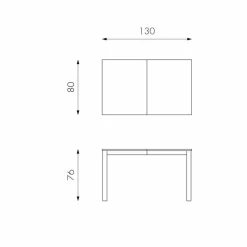 Viadurini Living Ausziehbare Esstische-Ausziehbarer Esstisch mit Buchenholzgestell, L 130 / 210x P80 cm Denisio