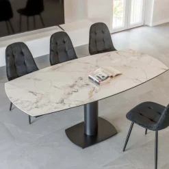 Viadurini Living Ausziehbare Esstische-Ausziehbarer Esstisch mit Keramik- und Metallgestell – Indira