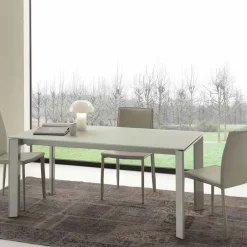 Viadurini Living Ausziehbare Esstische-Ausziehbarer Esstisch mit gehärteter Glastischplatte - Faleria